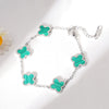 Titanium Steel Fourleaf Clover Jewelry Set For Women Electroplated