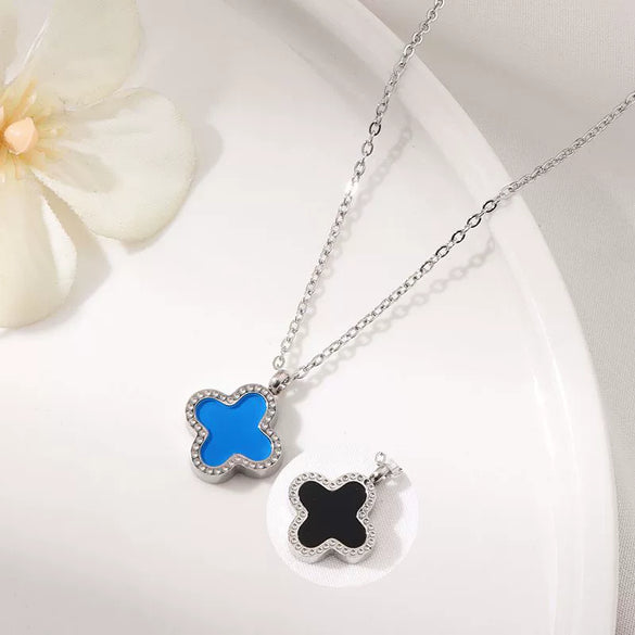 Titanium Steel Fourleaf Clover Jewelry Set For Women Electroplated