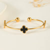 Titanium Steel Fourleaf Clover Light Luxury Bracelet Electroplated With Gold