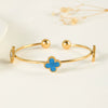 Titanium Steel Fourleaf Clover Light Luxury Bracelet Electroplated With Gold