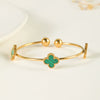 Titanium Steel Fourleaf Clover Light Luxury Bracelet Electroplated With Gold