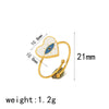 Titanium Steel Fourleaf Clover Opening Adjustable Ring For Women With Heart Star Geometric Animal Zodiac Patterns Electroplated