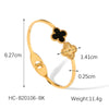 Titanium Steel Fourleaf Clover Spring Opening Bracelet Stainless Steel Electroplated