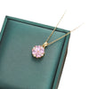 Titanium Steel Fourleaf Clover Zircon Pendant Necklace Mixed Gemstone Inlay Geometric Style Oshaped Chain Jewelry For Women Electroplated