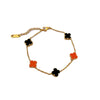 Titanium Steel Fourleaf Flower Constellation Gold Inlaid Minimalist Chain Bracelet For Women