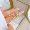 Titanium Steel Fourleaf Flower Diamond Microencrusted Electroplated Jewelry Set For Women