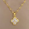 Titanium Steel Fourleaf Flower Jewelry Set Natural Style With Electroplating And Geometric Pattern For Women