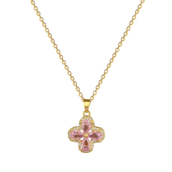 Titanium Steel Fourleaf Flower Jewelry Set With Geometric Pattern And Electroplating For Women