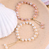Titanium Steel Freshwater Pearl Geometric Baroque Irregular Women's Bracelet With Electroplating