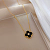 Titanium Steel Fritillaria Fourleaf Flower Normcore Style Electroplated Unisex Necklace With Geometric Pattern