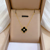 Titanium Steel Fritillaria Fourleaf Flower Normcore Style Electroplated Unisex Necklace With Geometric Pattern