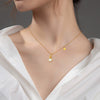 Titanium Steel Fritillaria Rabbit Normcore Style Electroplating Geometric Cartoon Necklace Accessories