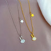 Titanium Steel Fritillaria Rabbit Normcore Style Electroplating Geometric Cartoon Necklace Accessories