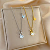 Titanium Steel Fritillaria Rabbit Normcore Style Electroplating Geometric Cartoon Necklace Accessories