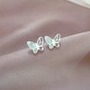 Titanium Steel Fritillary Butterfly Geometric Minimalistic Electroplated Unisex Earrings