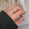Titanium Steel Frosted Geometric Electroplated Couple's Ring