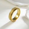 Titanium Steel Frosted Geometric Rotatable Decompression Couple Ring Jewelry