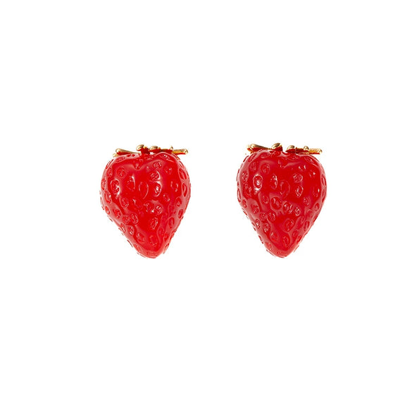 Titanium Steel Fruit Earrings Electroplated Design For Women