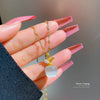 Titanium Steel Fruit Shaped Opalite Diamond Cartoon Geometric Necklace