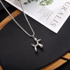 Titanium Steel Geometric Animal Dog Pendant Clavicle Chain With Electroplating Design