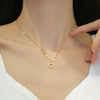 Titanium Steel Geometric Antlers Smart Necklace With Jumping Zircon For Female Popular Cartoon Style Jewelry
