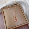 Titanium Steel Geometric Antlers Smart Necklace With Jumping Zircon For Female Popular Cartoon Style Jewelry