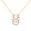 Titanium Steel Geometric Antlers Smart Necklace With Jumping Zircon For Female Popular Cartoon Style Jewelry