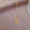 Titanium Steel Geometric Antlers Smart Necklace With Jumping Zircon For Female Popular Cartoon Style Jewelry