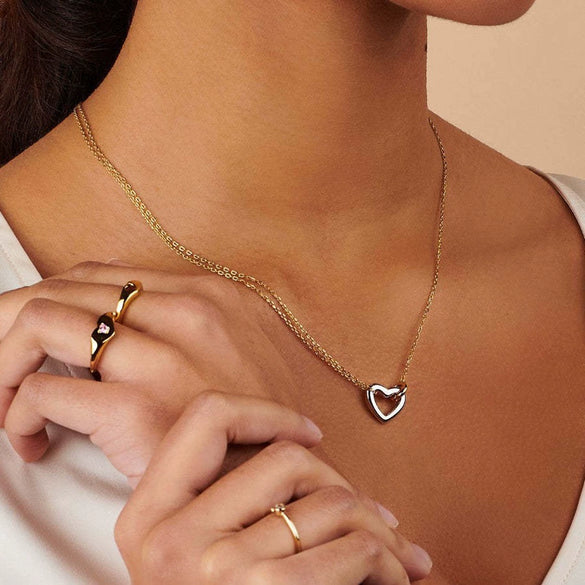 Titanium Steel Geometric Asymmetric Stitching Light Luxury Necklace With Box Chain And Electroplating