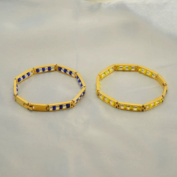 Titanium Steel Geometric Beaded Handmade Bracelet