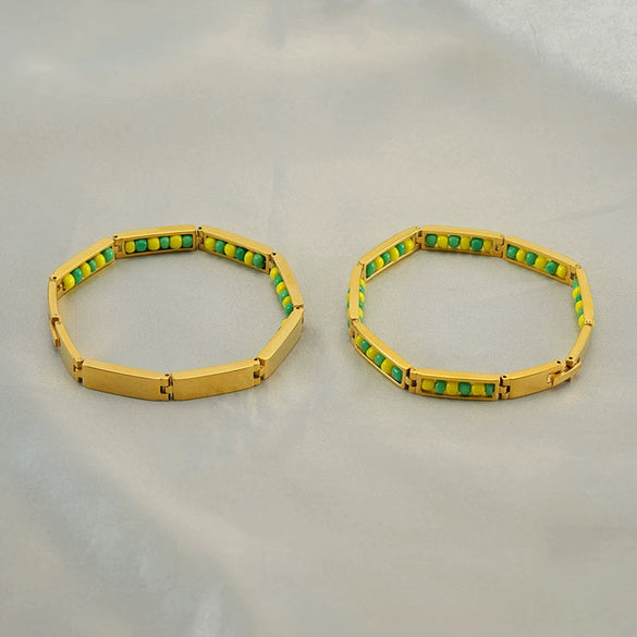 Titanium Steel Geometric Beaded Handmade Bracelet