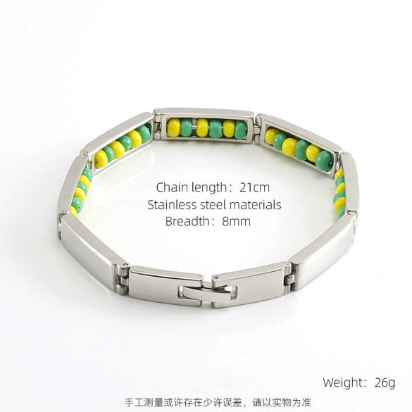 Titanium Steel Geometric Beaded Handmade Bracelet