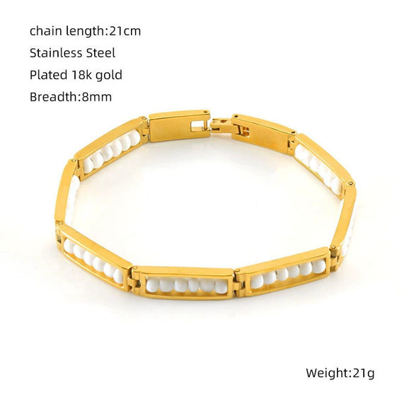 Titanium Steel Geometric Beaded Handmade Bracelet