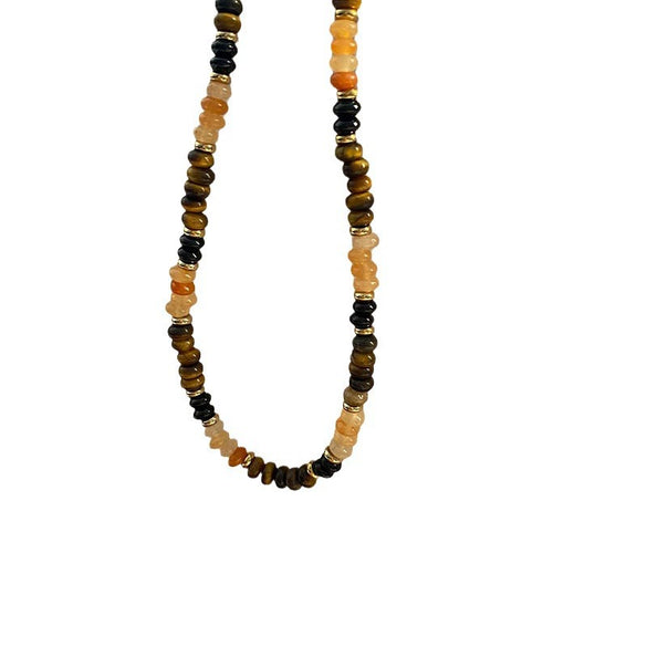 Titanium Steel Geometric Beaded Necklace For Women Light Luxury Niche Lockbone Chain