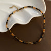 Titanium Steel Geometric Beaded Necklace For Women Light Luxury Niche Lockbone Chain