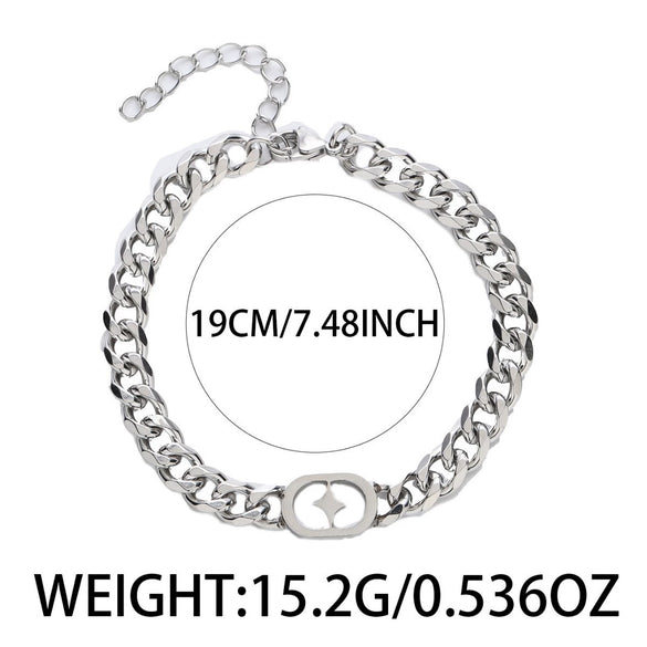 Titanium Steel Geometric Bracelet For Men And Unisex Wear Hip Hop Minimalist Electroplated Fashion Jewelry Accessory