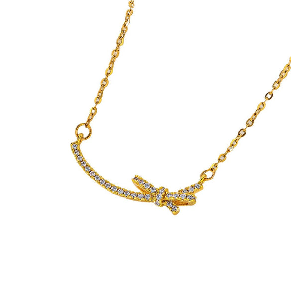 Titanium Steel Geometric Butterfly Clavicle Necklace For Women