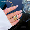 Titanium Steel Geometric Butterfly Zircon Inlaid Real Gold Necklace For Women