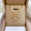 Titanium Steel Geometric Butterfly Zircon Inlaid Real Gold Necklace For Women