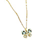 Titanium Steel Geometric Butterfly Zircon Inlaid Real Gold Necklace For Women