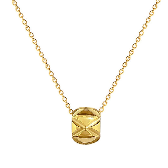 Titanium Steel Geometric Cartoon Style Electroplated Full Waist Split Furnace Real Gold Female Clavicle Necklace