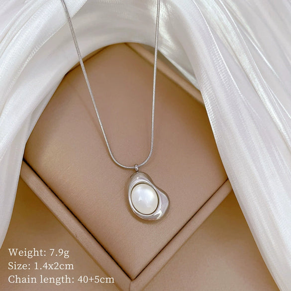 Titanium Steel Geometric Cartoon Style Electroplated Necklace Unisex