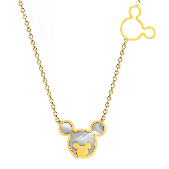Titanium Steel Geometric Cartoon Style Pendant Necklace For Unisex With Electroplating