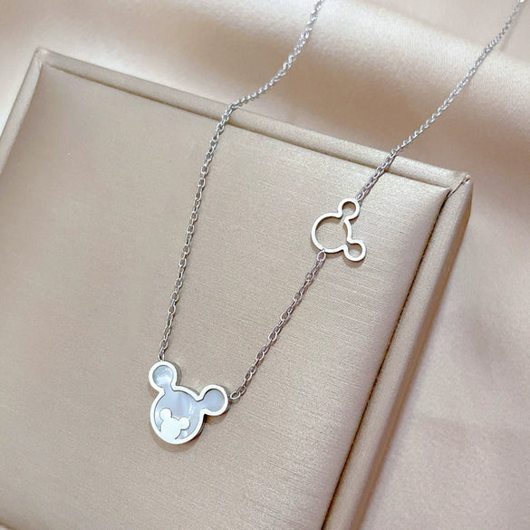 Titanium Steel Geometric Cartoon Style Pendant Necklace For Unisex With Electroplating
