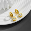Titanium Steel Geometric Cartoon Style Vacuum Electroplated In Furnace Allmatch Ear Buckle Earrings