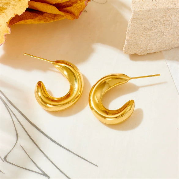 Titanium Steel Geometric Cartoon Unisex Earrings With Vacuum Electroplating In Furnace