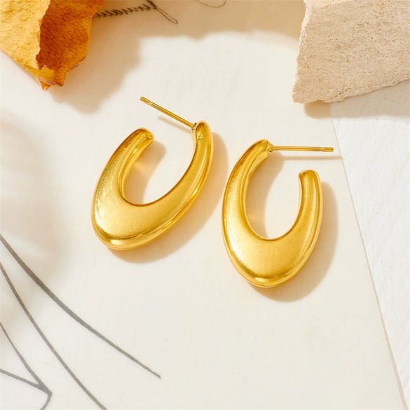 Titanium Steel Geometric Cartoon Unisex Earrings With Vacuum Electroplating In Furnace