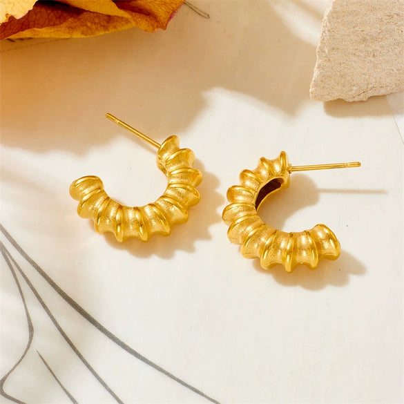 Titanium Steel Geometric Cartoon Unisex Earrings With Vacuum Electroplating In Furnace
