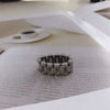 Titanium Steel Geometric Chain Ring For Women Gold Inlaid Hip Hop Style Statement Jewelry