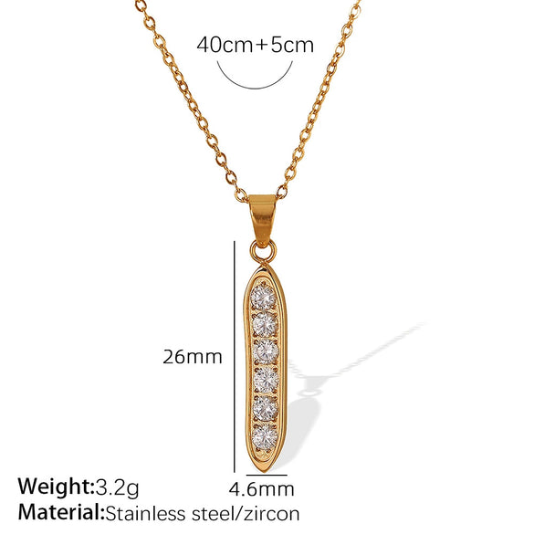 316L Stainless Steel Geometric Clavicle Chain Electroplated Women's Necklace
